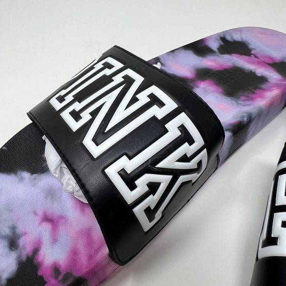 VS PINK Single Strap Slides Tie Dye L (9/10) - Picture 8 of 12